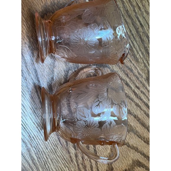 Vintage Dogwood Pink by MacBeth-Evans, Footed Creamer and Sugar Bowl - Picture 6 of 7